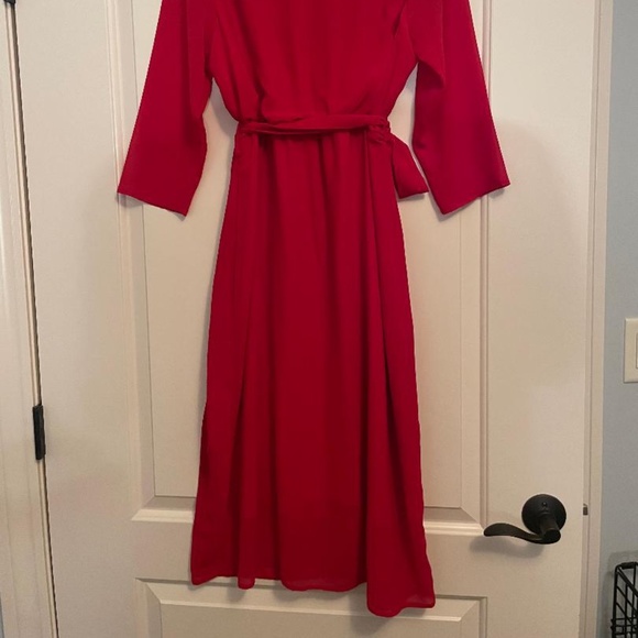 Love, Sadie: Red Chiffon Dress-Size Medium - Picture 4 of 6